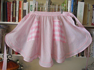 1944 pink gingham half aprons