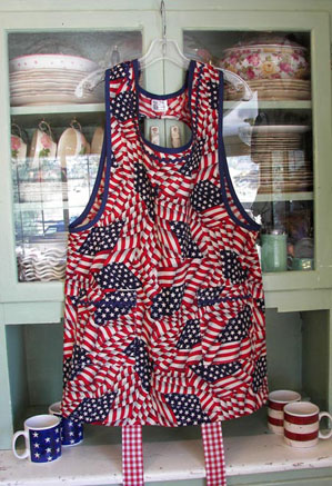 Grandma patriotic flag apron